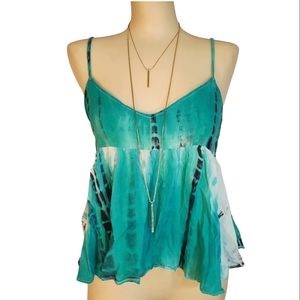 Millau Flowy tie dye backless tank with adjustable straps